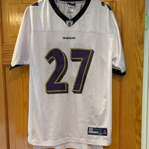 NFL Baltimore Ravens White Purple Gold #27 Women's Jersey
